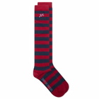 Damson Madder Women's Knee High Stripe Socks in Red 