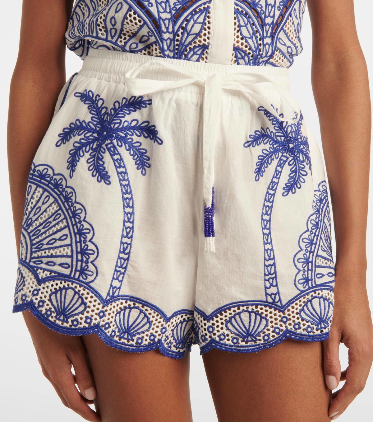 ショートパンツ FARM Rio SS24 White linen Tree Macaw shorts (321906 L0025) FARM Rio Macaw Bloom Linen Shorts | Bloomingdale's
