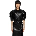 Lemaire Black Coated Linen Canvas Shirt Jacket