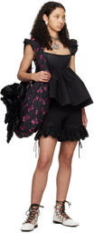 Chopova Lowena Black Pull Up Shorts