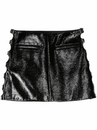 Courrèges Black Multi Sangle Vinyl Mini Skirt