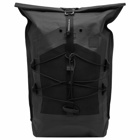 C.P. Company Men's Metropolis Rubber Reps Rolled Backpack in Black 