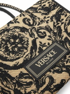 Versace Black Barocco Athena Medium Raffia Tote Bag