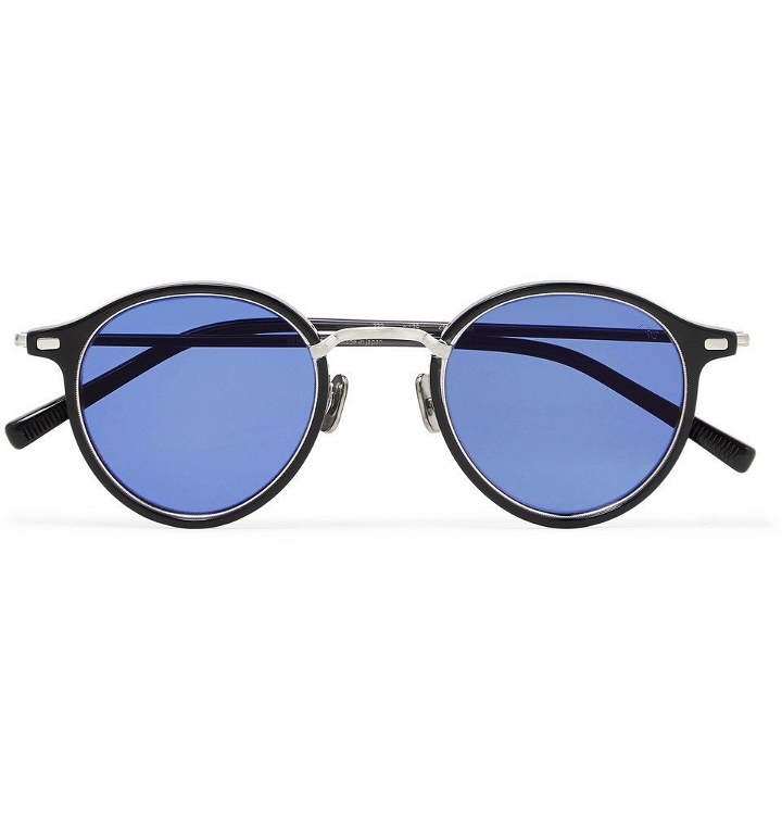 Photo: Eyevan 7285 - Round-Frame Acetate and Titanium Sunglasses - Black