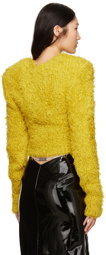 GCDS Yellow Padded Shoulders Sweater