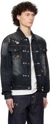 Thug Club Blue Burn Down Denim Jacket