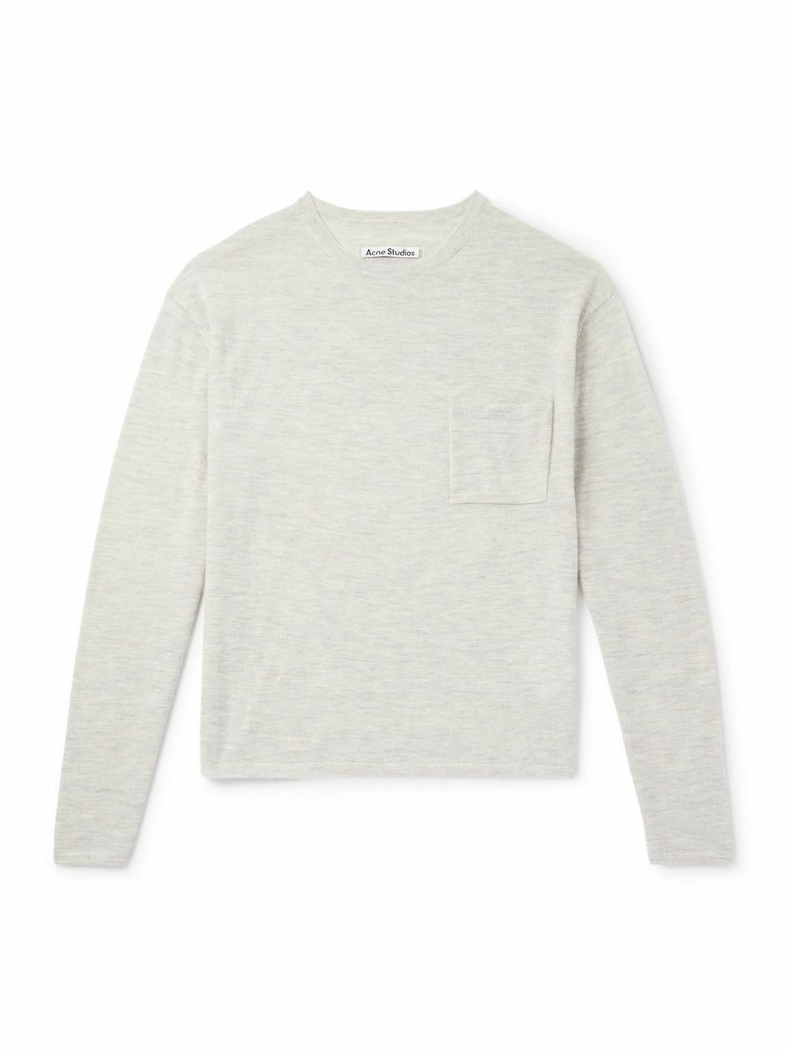 トップス ACNE STUDIOS KOWHAI BRUSHED CREW KNIT S Acne Studios Men's Kowhai Brushed Crew Knit in Chocolate