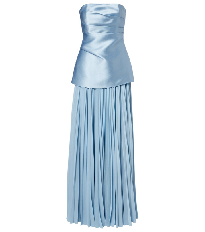 Photo: Solace London Claudette satin-trimmed bustier gown