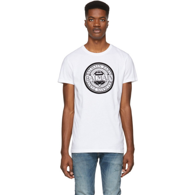 Photo: Balmain White Coin Logo T-Shirt