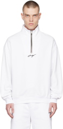 Hugo White Relaxed-Fit Sweatshirt