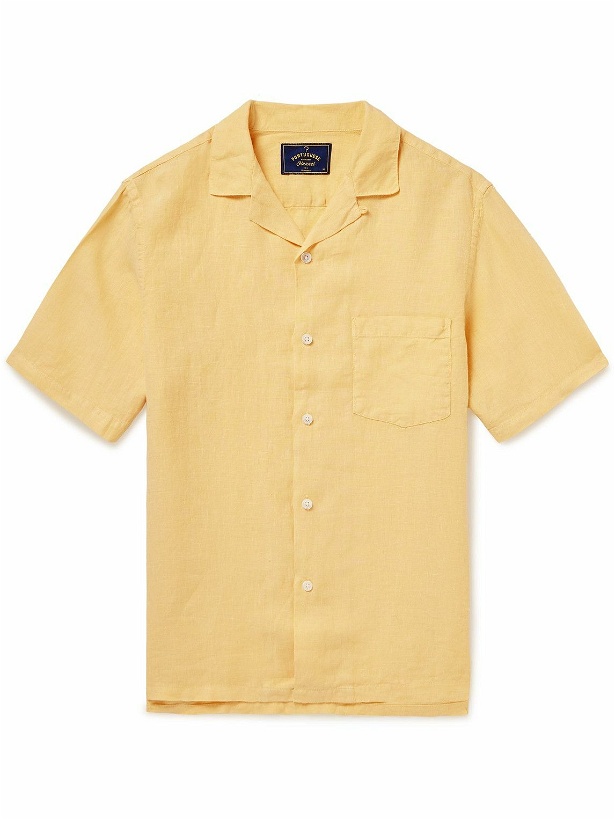 Photo: Portuguese Flannel - Camp-Collar Linen Shirt - Yellow