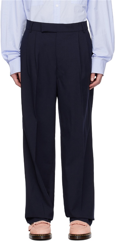 Photo: The Frankie Shop Navy Beo Trousers