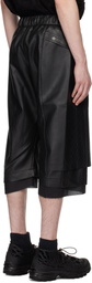 CARNET-ARCHIVE Black Perforated Faux-Leather Shorts
