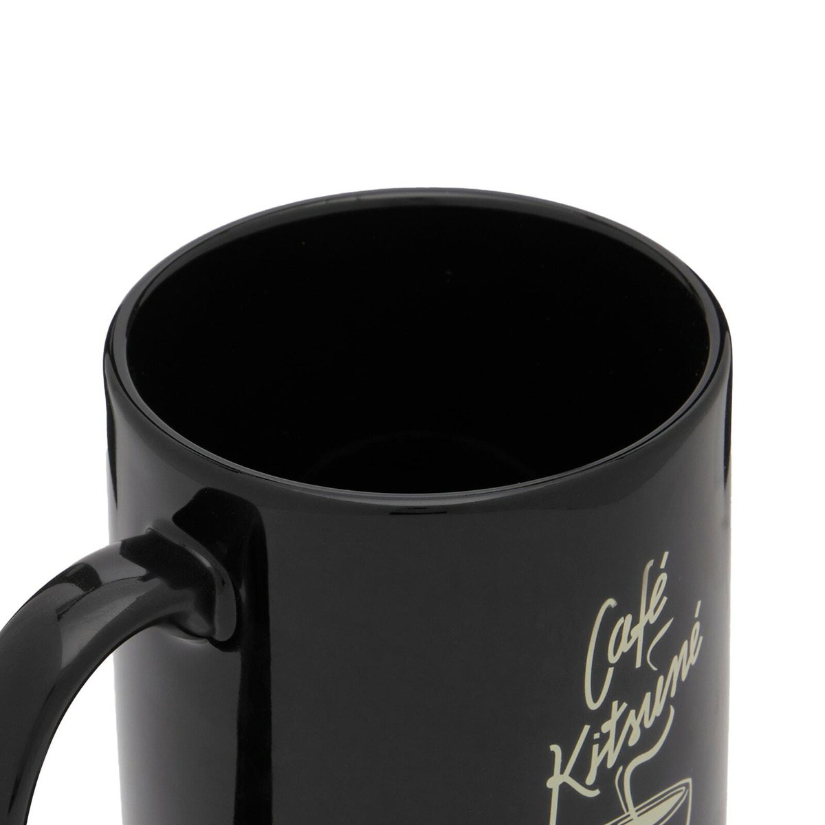 Maison Kitsuné Men's Café Kitsuné Coffee Cup Mug in Black 