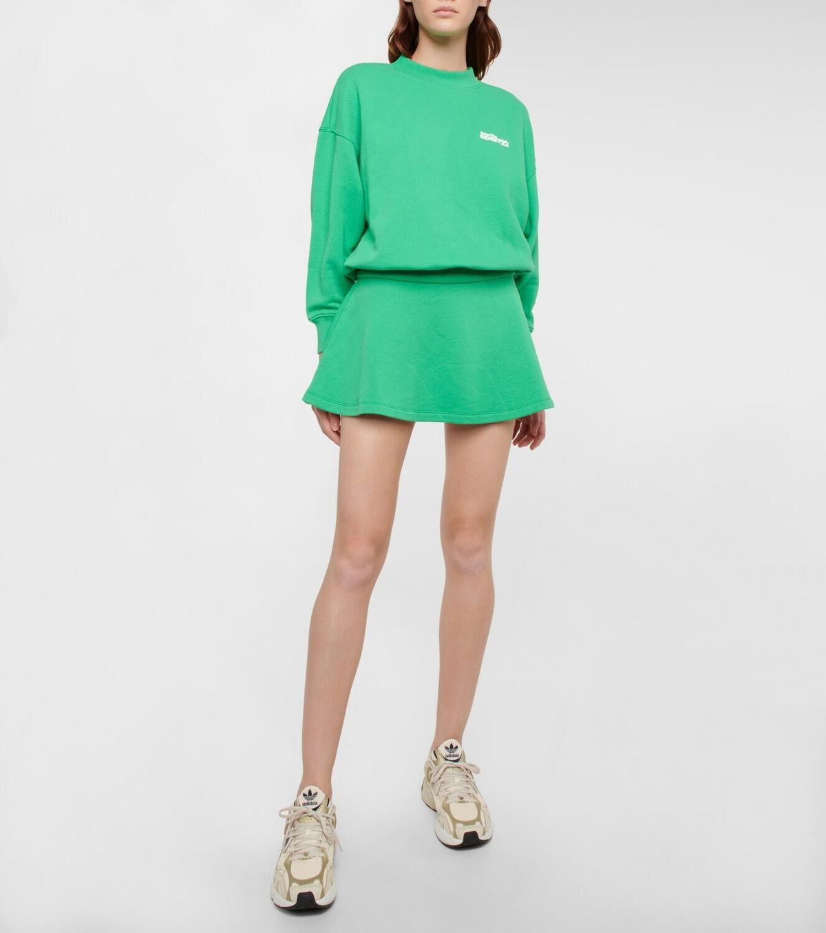 Reina Olga Serena waffle-knit cotton tennis skirt