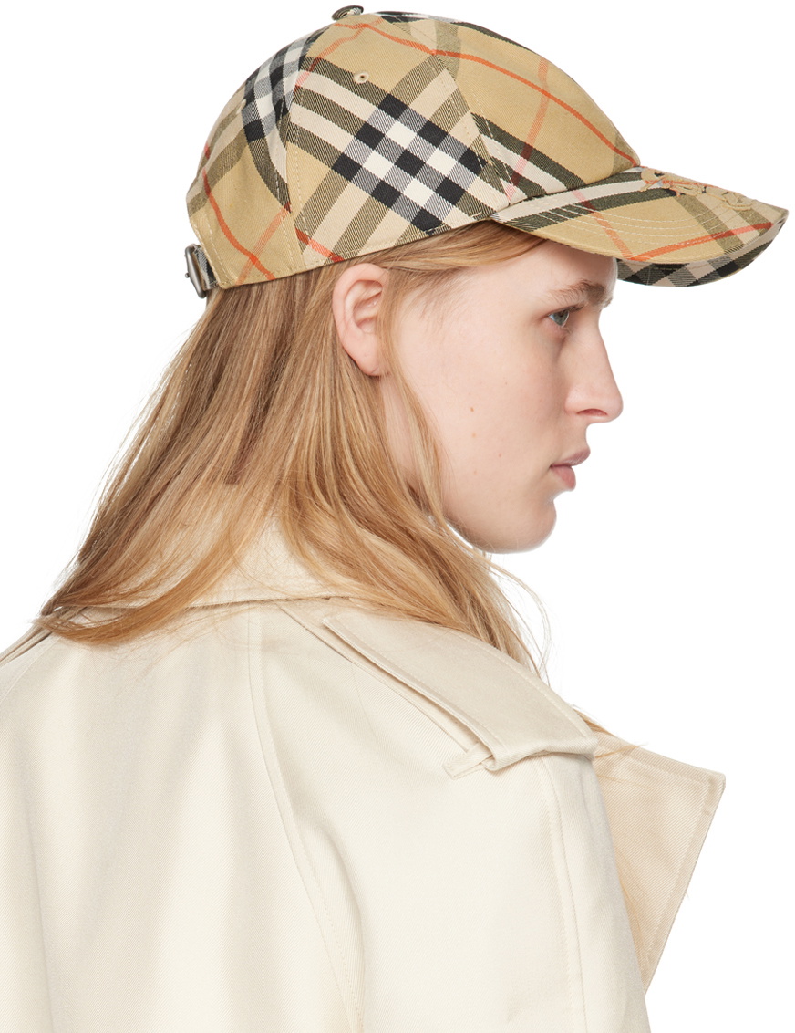 Burberry Beige Check Baseball Cap Burberry