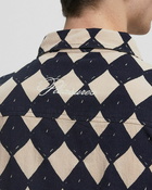 Pleasures DIAMOND BUTTON DOWN blue/beige Mens Longsleefe
