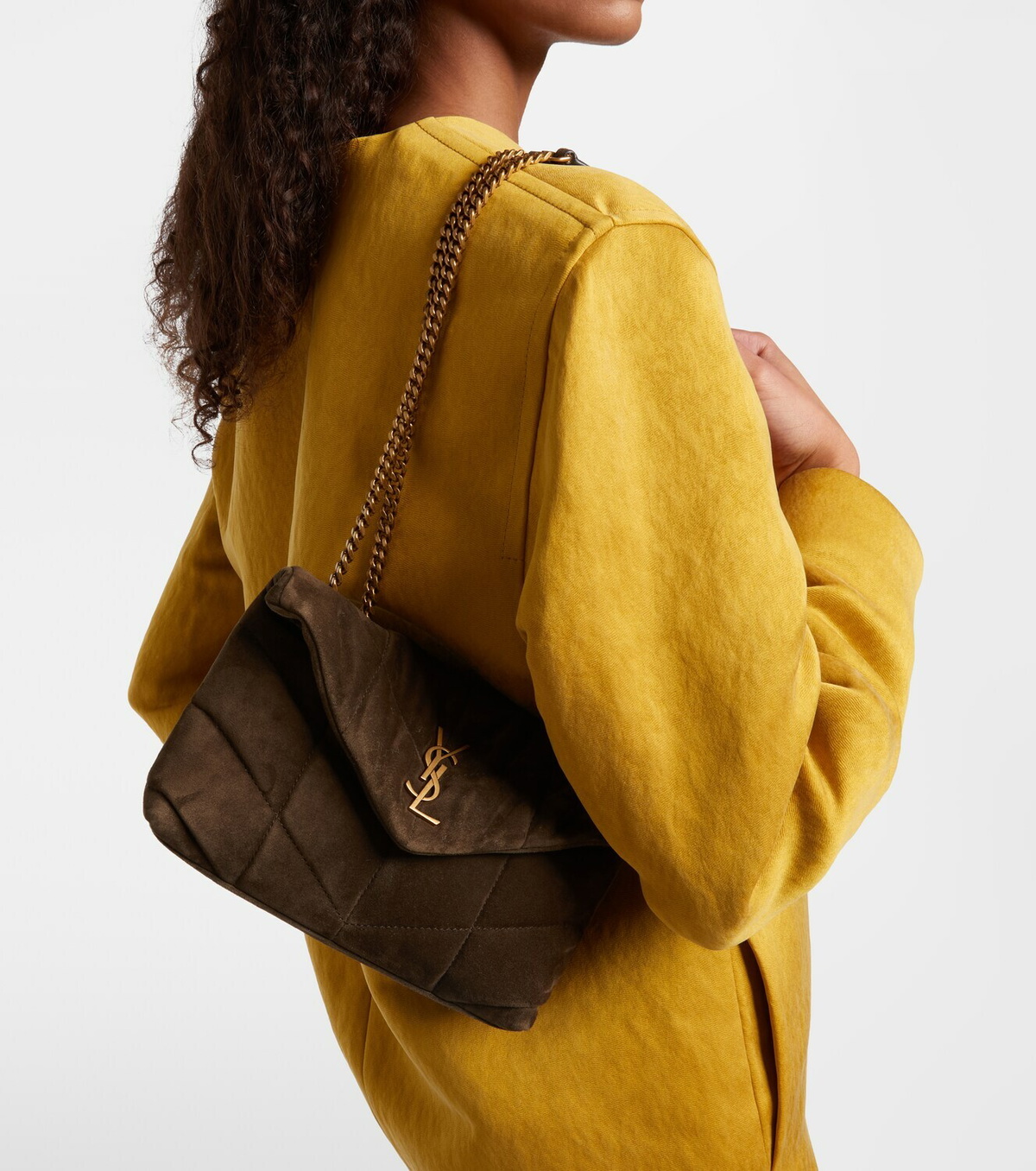 Saint Laurent Puffer Toy suede shoulder bag