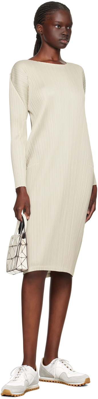 Pleats Please Issey Miyake Beige Monthly Colors September Midi