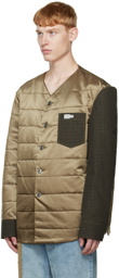 Feng Chen Wang Green & Khaki Layered Jacket