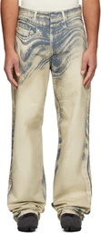 CAMPERLAB Beige Distorted Print Jeans