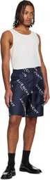 Givenchy Navy Silk Twill Bermuda Shorts