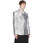 Comme des Garcons Homme Plus Silver Aluminum Cloth Blazer