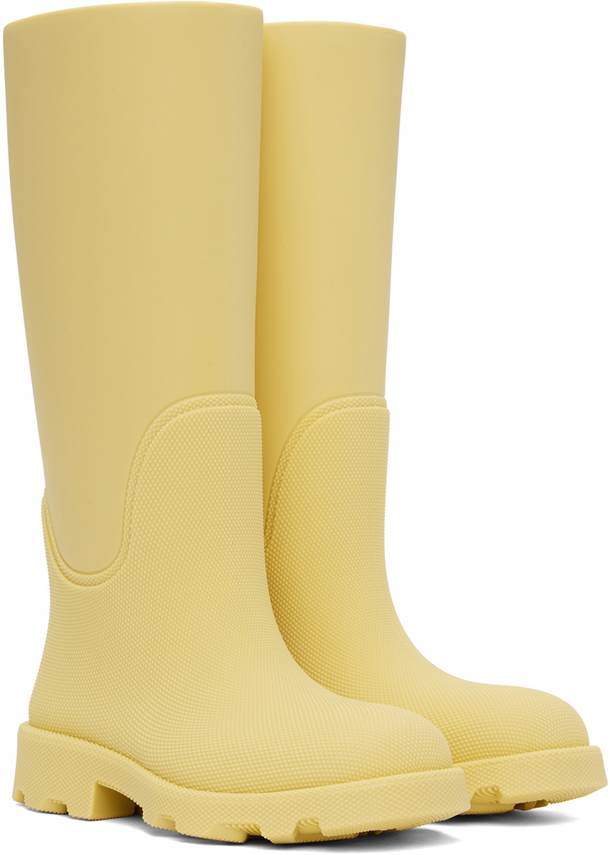 【関税込み】Burberry イエロー ラバー Marsh ロングブーツ Burberry Yellow Rubber Marsh High Boots Burberry