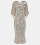 Roberta Einer Drama sequined midi dress