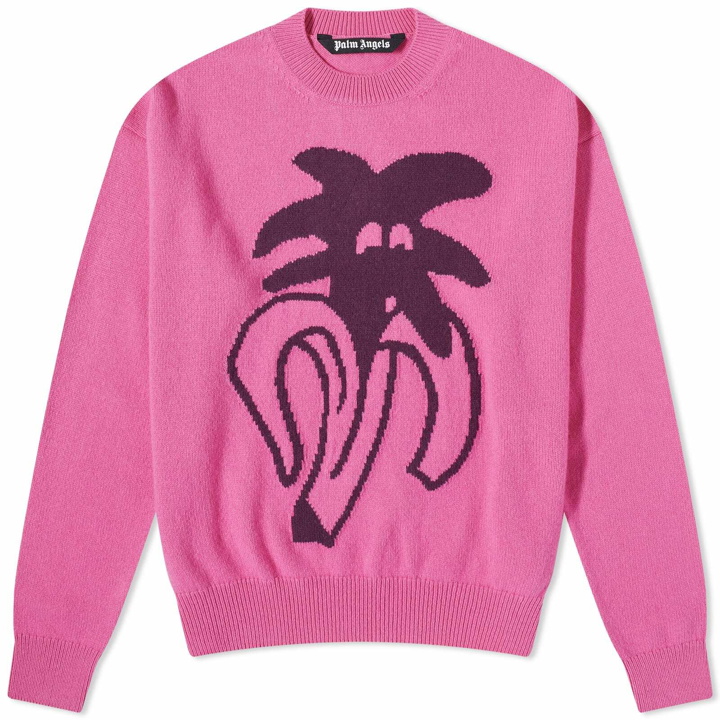 Photo: Palm Angels Men's Jimmy Intarsia Crew Knit in Pink