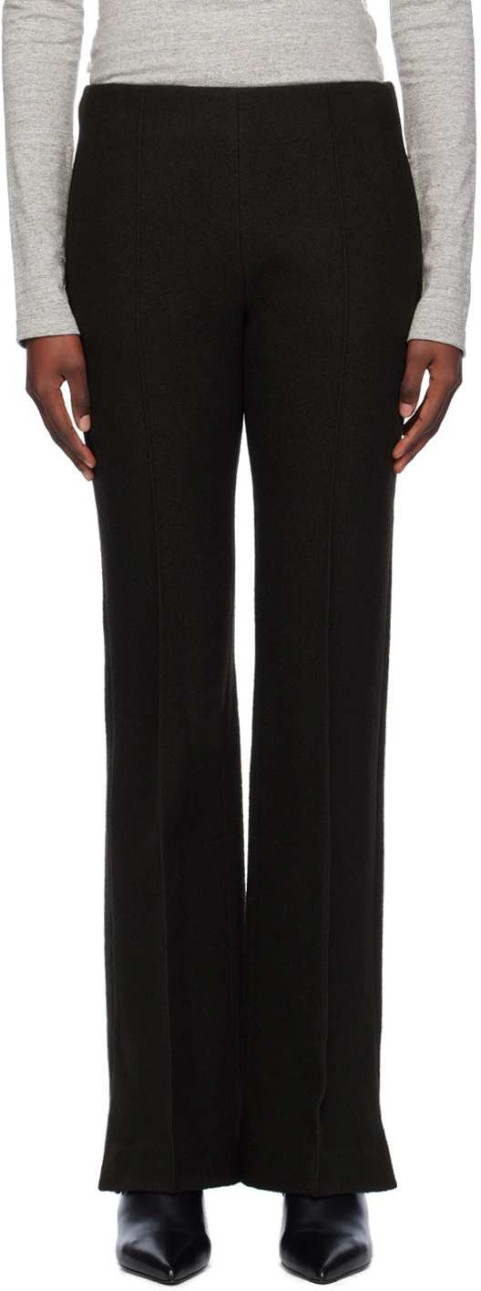 UMBER POSTPAST Brown Wool Felted Trousers