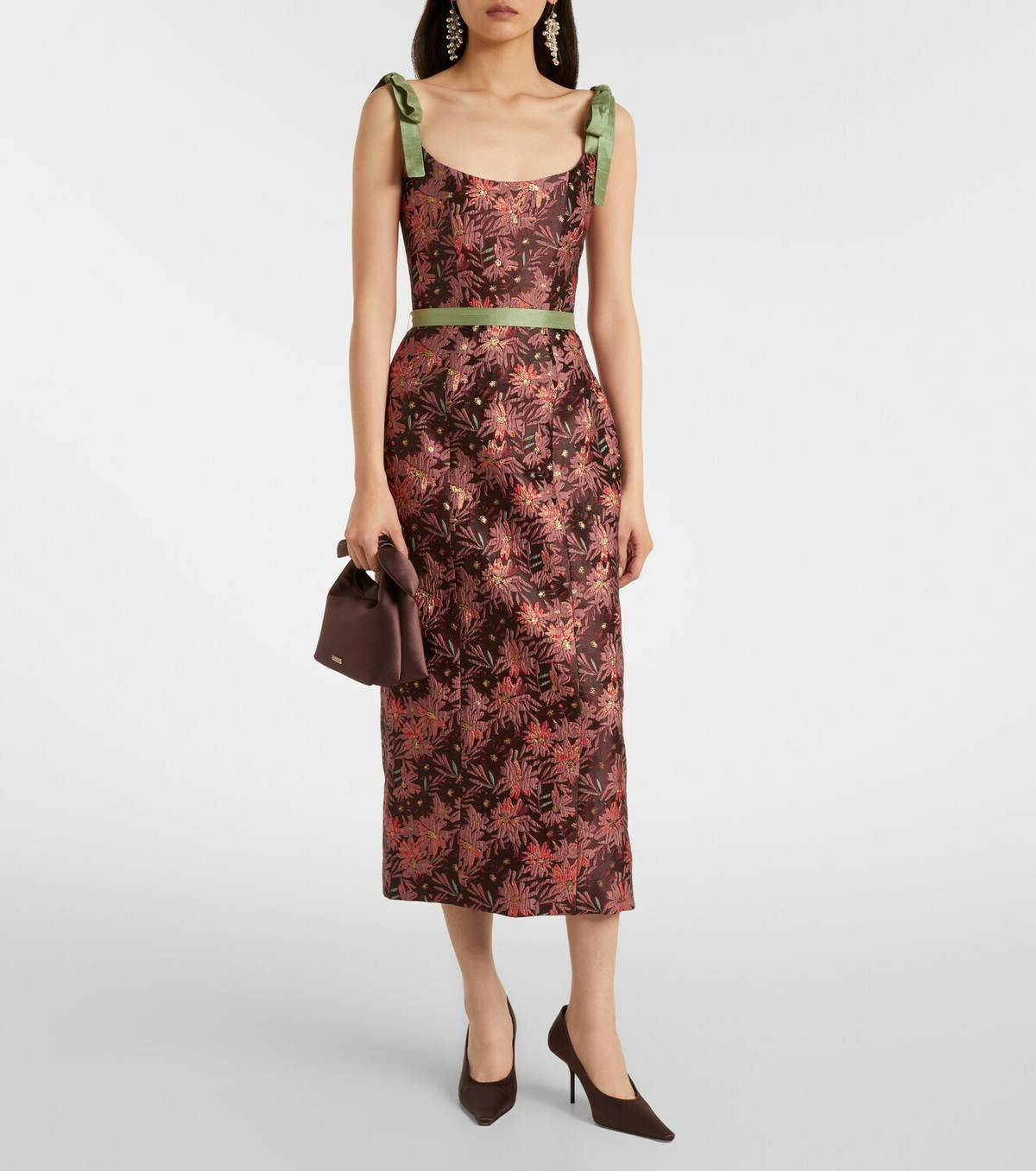 Markarian Acacia floral brocade cocktail dress