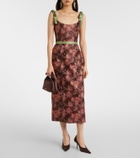 Markarian Acacia floral brocade cocktail dress