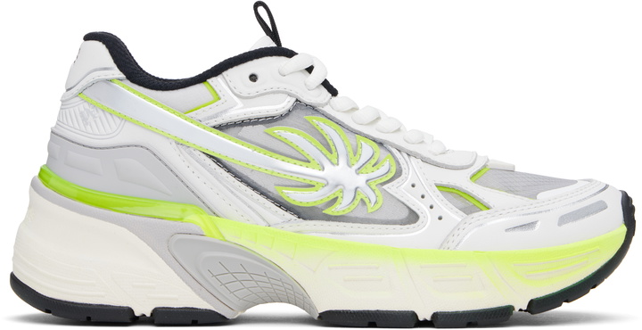 Photo: Palm Angels White & Yellow PA 4 Fluo Sneakers