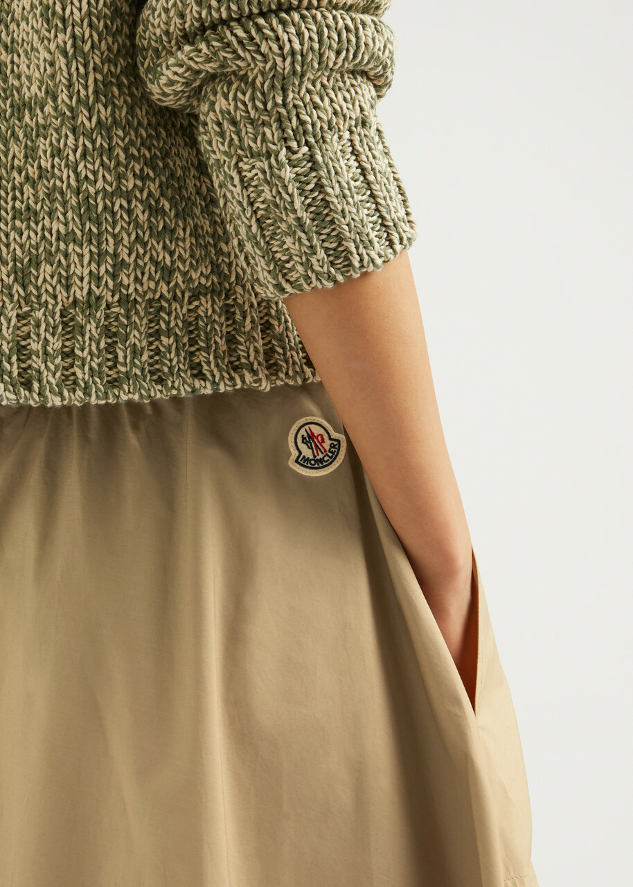 【送料&関税込】Moncler Flared Skirt Moncler Flared Cotton-poplin Midi Skirt Camel Moncler