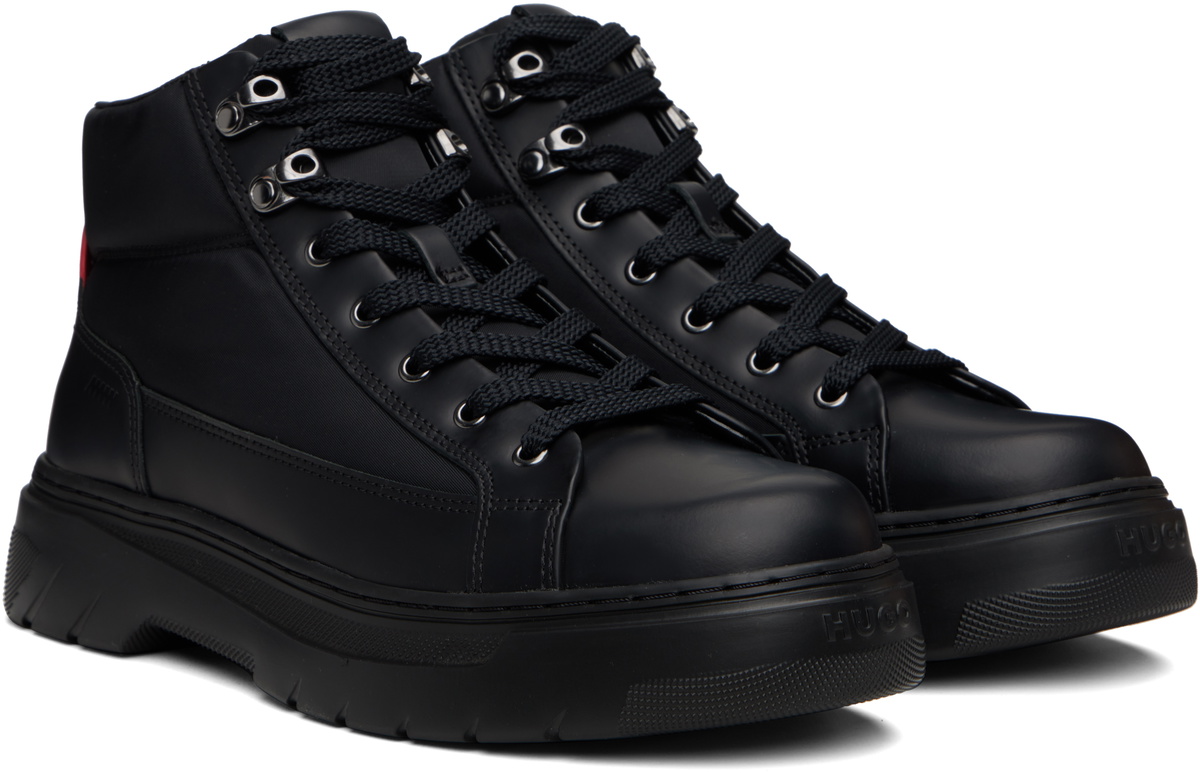 Hugo Black Lace-Up Boots