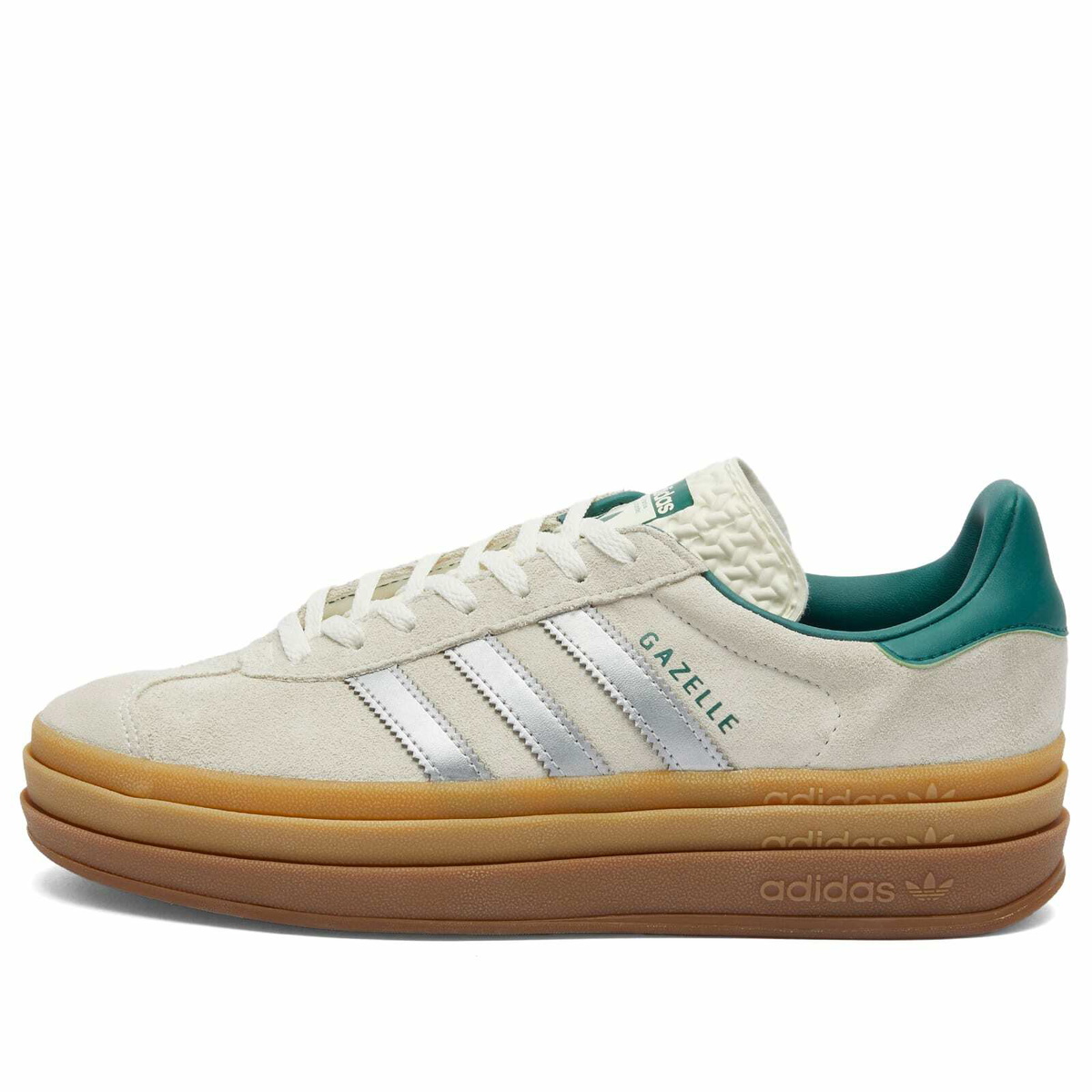 Adidas Women's Gazelle Bold W in Off White/Silver Met