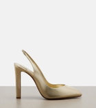 Christian Louboutin Fannylove metallic leather slingback pumps