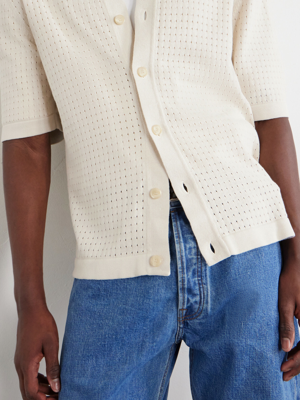 Corridor - Pointelle-Knit Organic Cotton Shirt - Neutrals