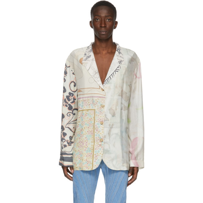 Photo: Marine Serre Multicolor Silk Regenerated Lounge Shirt