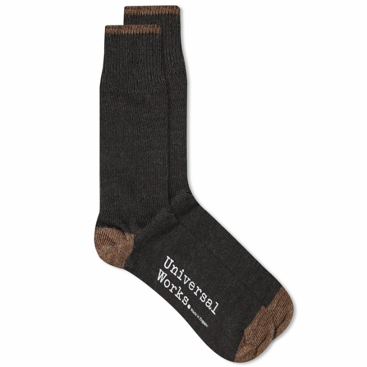 Photo: Universal Works Men's Alpaca Sock in Charcoal