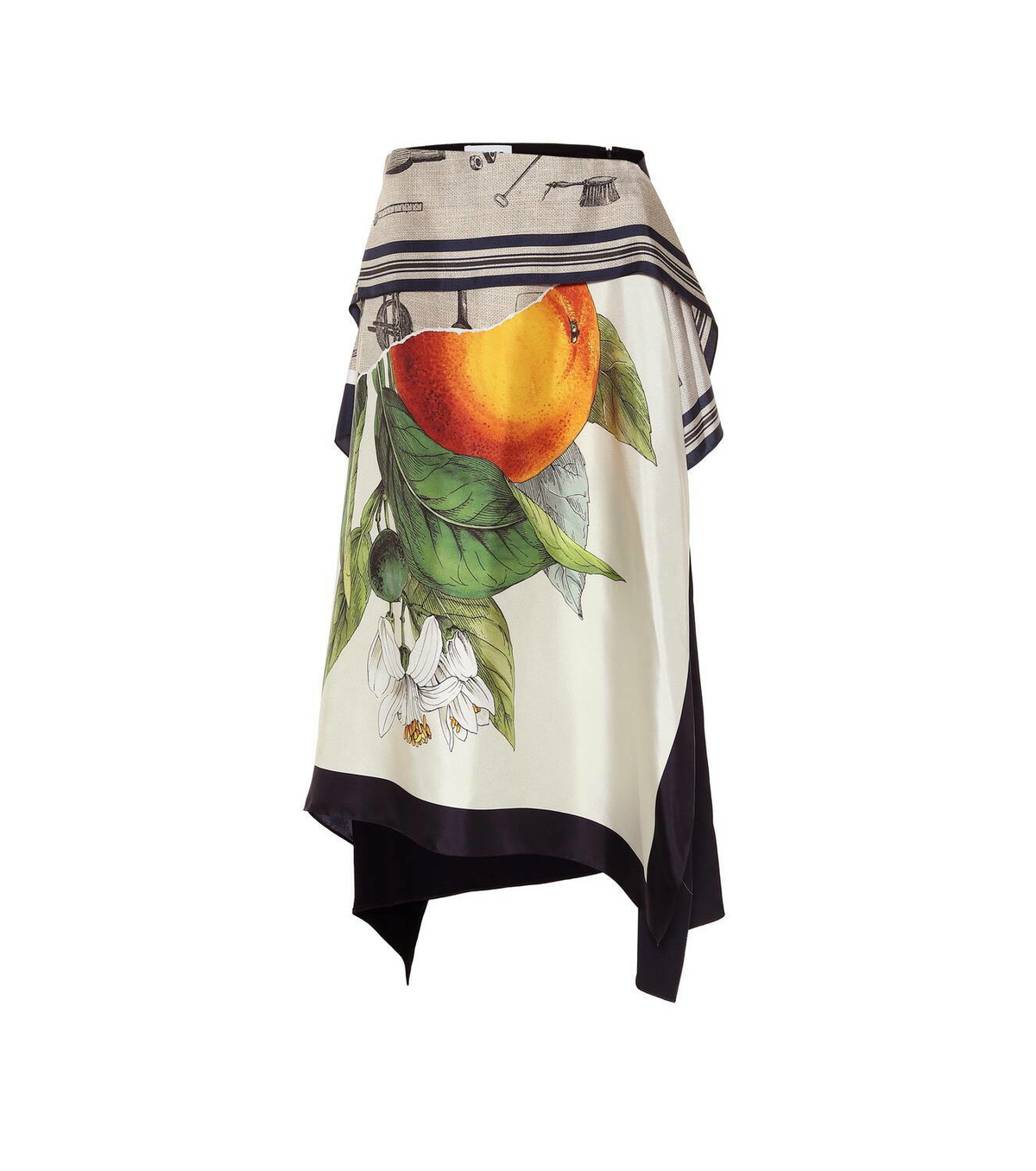 Monse Printed silk-twill midi skirt