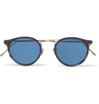 Eyevan 7285 - Round-Frame Silver-Tone and Acetate Sunglasses - Men - Blue