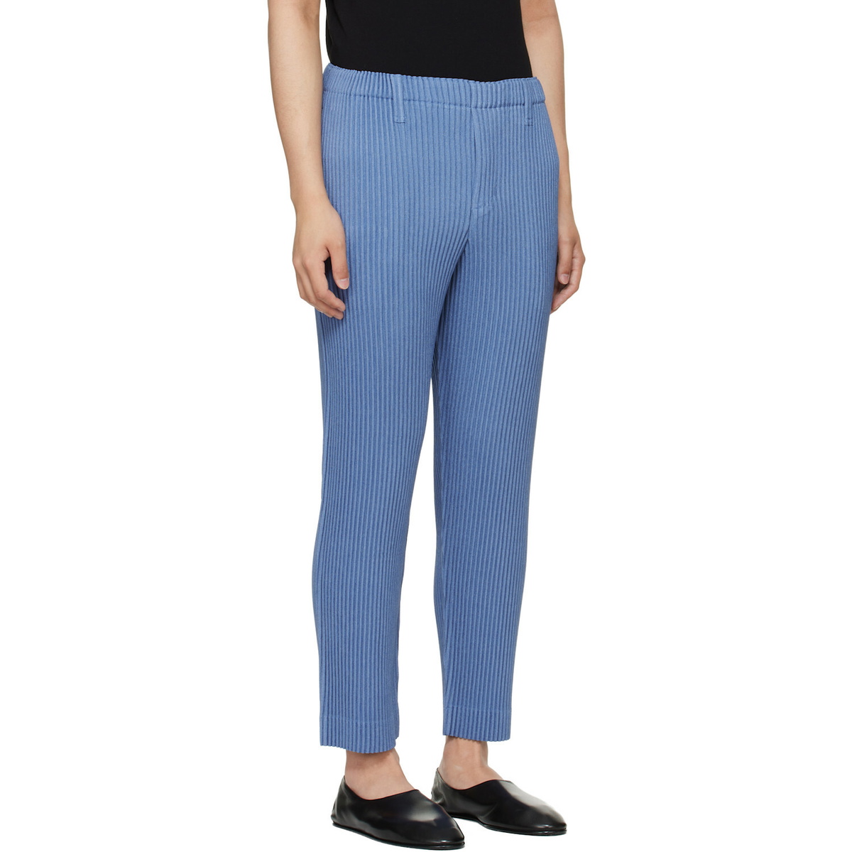 HOMME PLISSÉ ISSEY MIYAKE Blue Linen Like Trousers