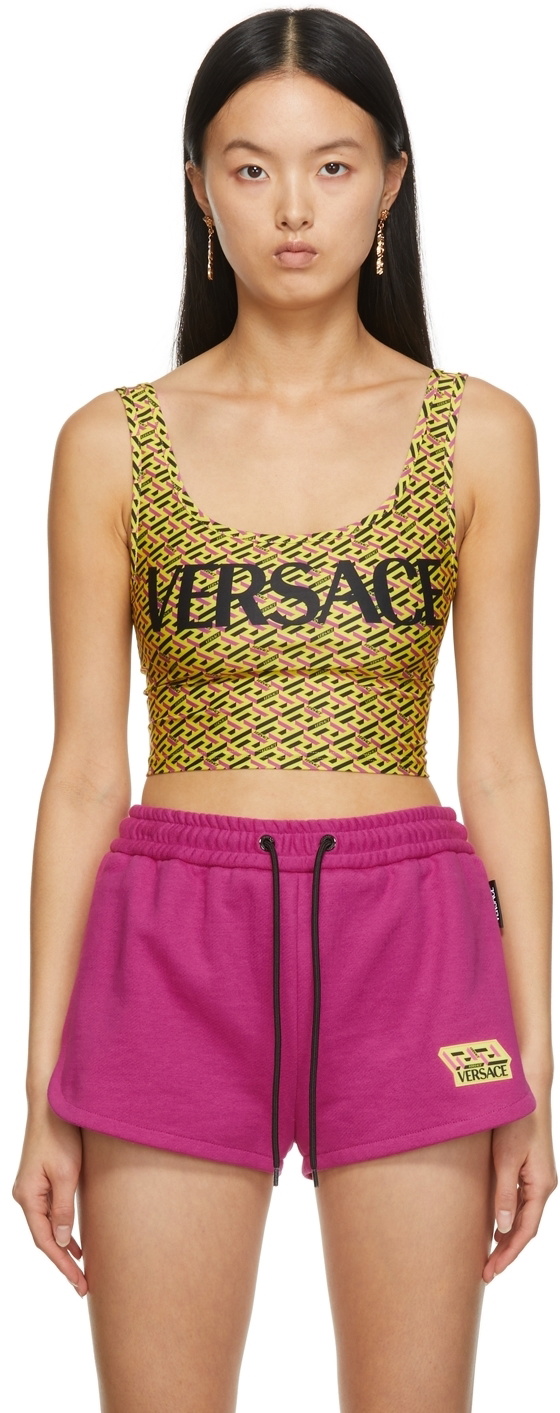 Versace Underwear La Greca Signature Print Bikini Top Versace Underwear 8581