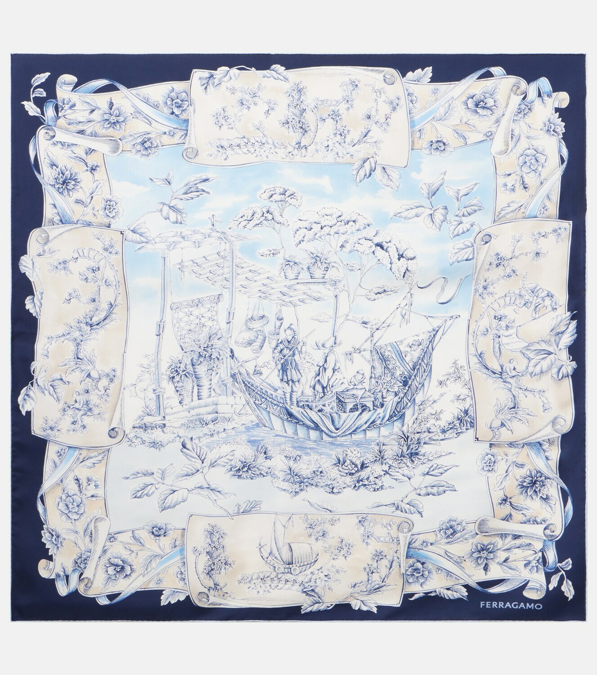 Ferragamo Printed silk scarf