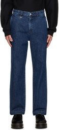 SOPHNET. Blue Straight Jeans
