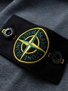 Stone Island - Logo-Appliquéd Garment-Dyed Cotton-Jersey Sweatshirt - Blue