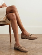 G.H. BASS - Weejuns Lincoln Embellished Suede Loafers - Neutrals