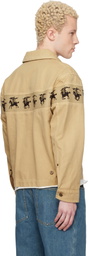 Burberry Beige Galloping Knight Cotton Canvas Jacket